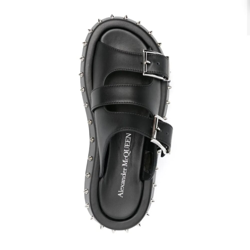 NWT Alexander McQueen Stud Embellished Double Buckled Sandals